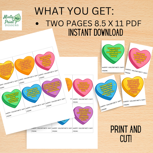 Funny workplace Valentine printables for coworkers