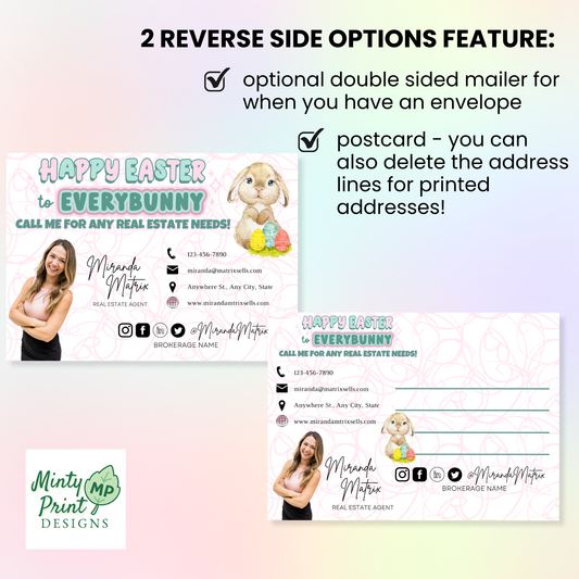 Editable Easter postcard template not just for realtors