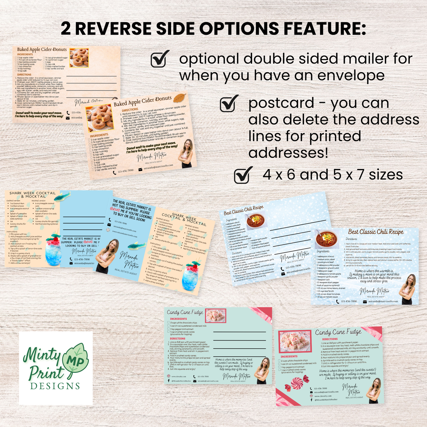 editable Canva postcard bundle for realtors with 12 seasonal designs