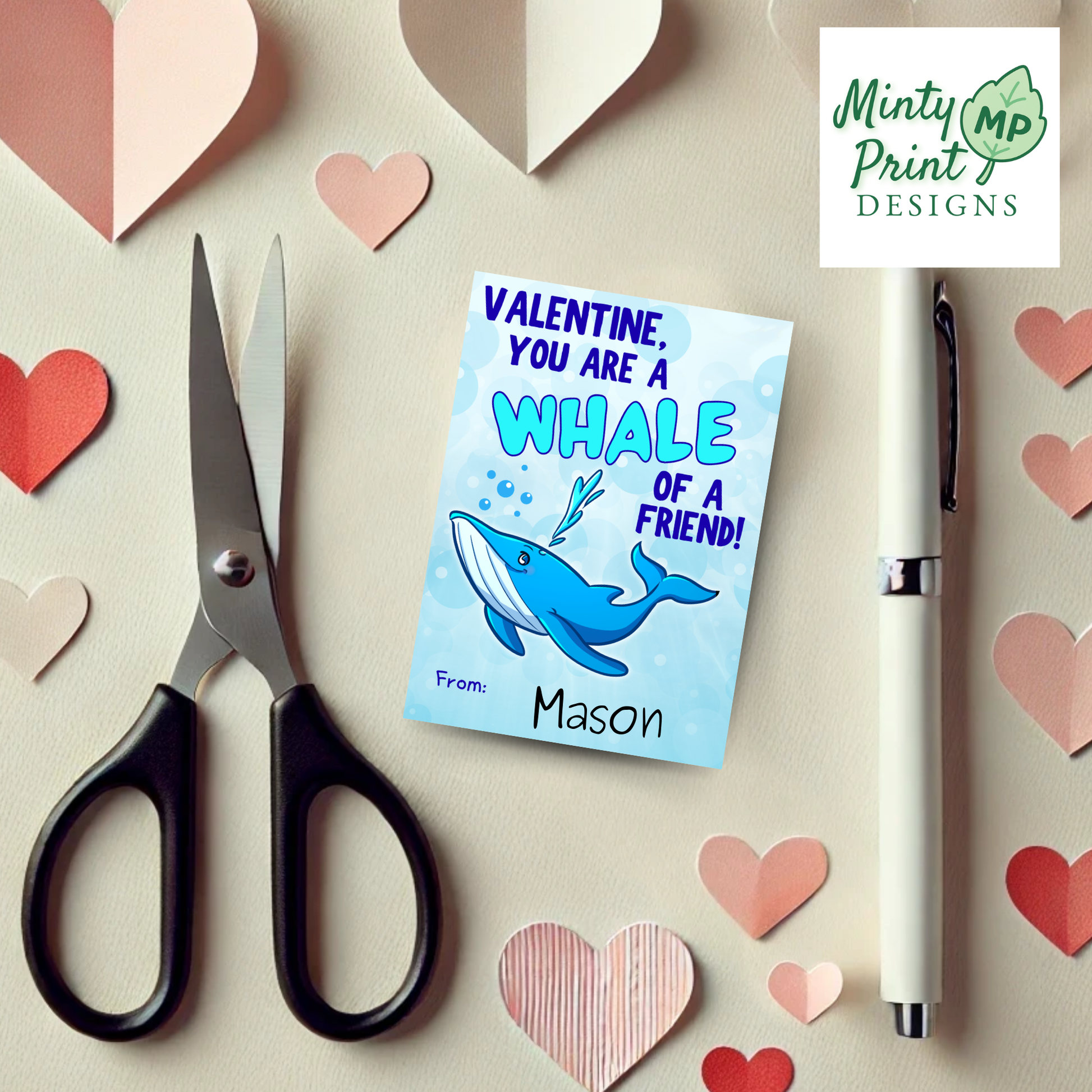 Ocean-themed Valentine cards for school exchanges