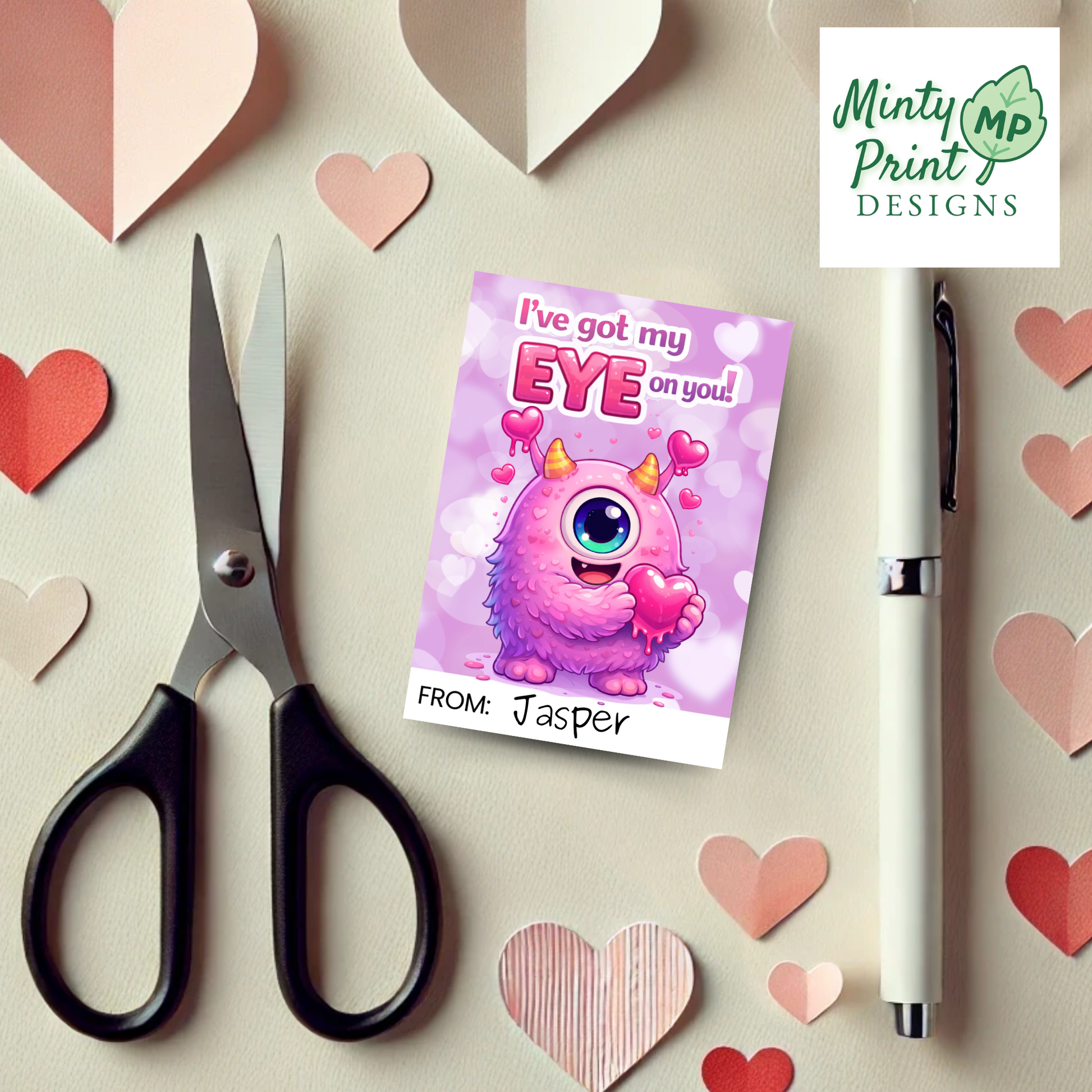 Cute monster Valentine cards printable for kids classroom exchange