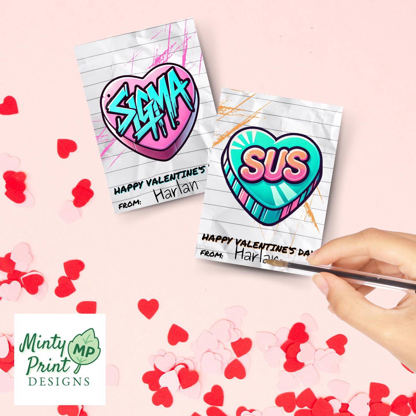 Trendy girl slang Valentine printables for kids