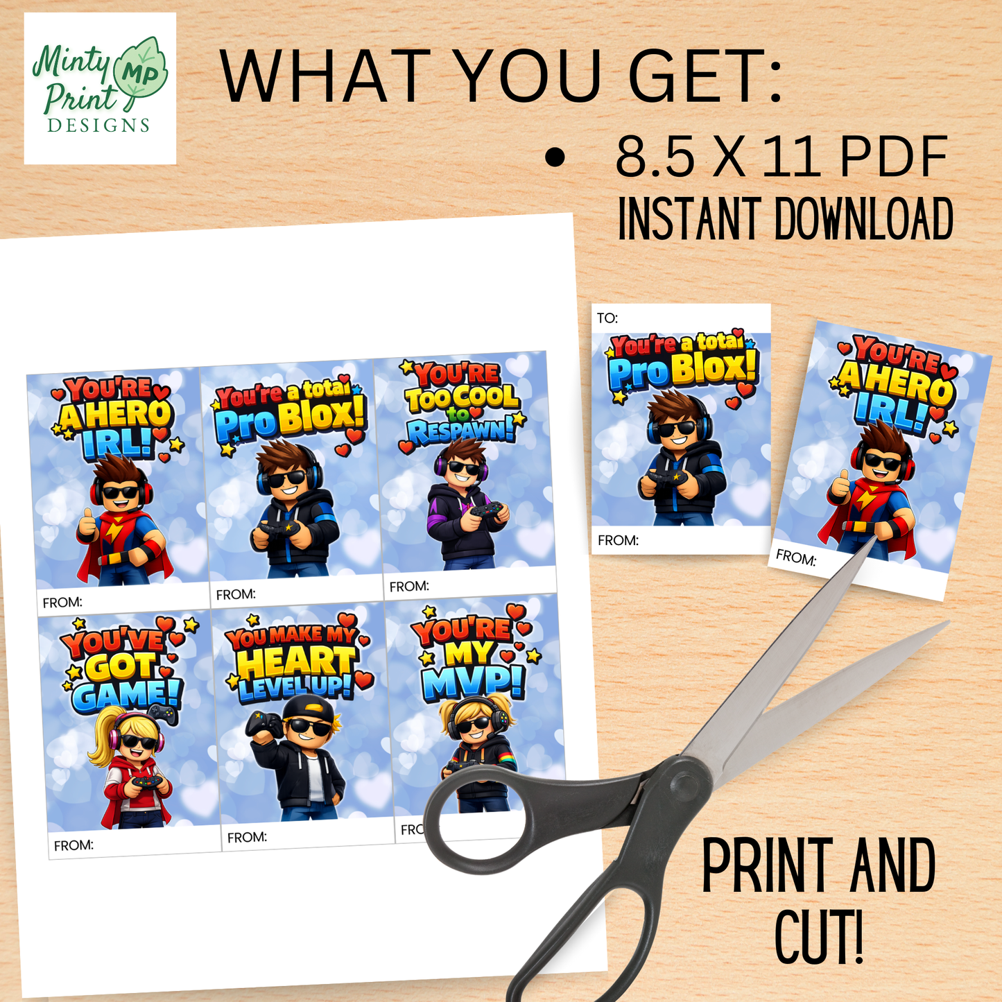 Video game Valentines for boys and girls non candy Valentine option