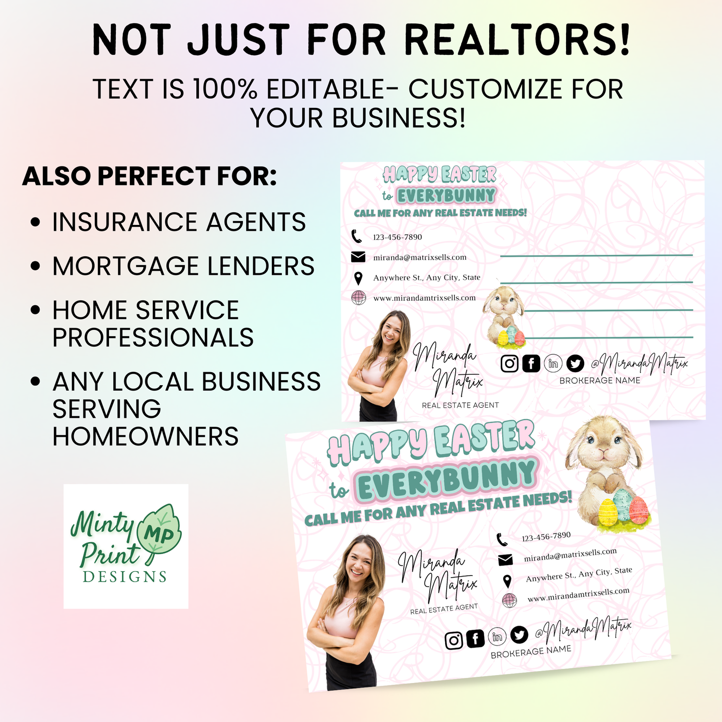 Easter word search postcard marketing uses client pop by mailer