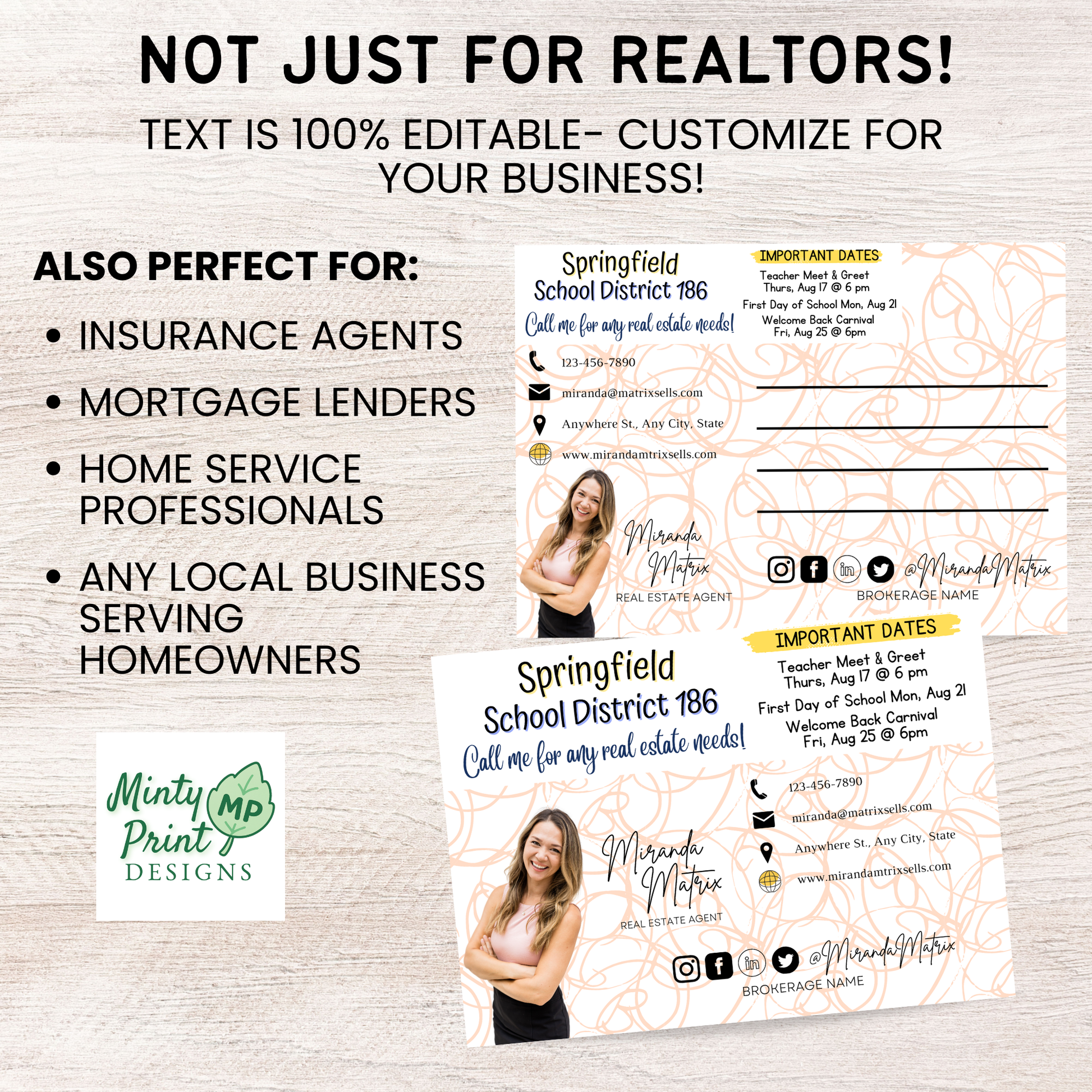 August back to school word search postcard marketing client pop by