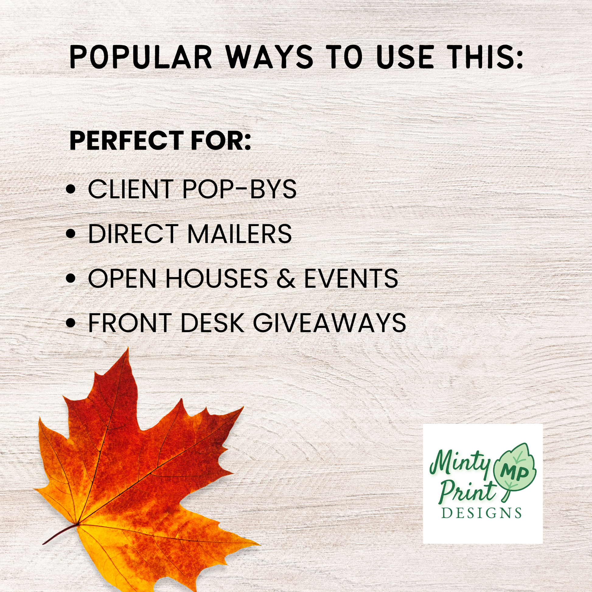 Autumn postcard template with reverse side mailing options