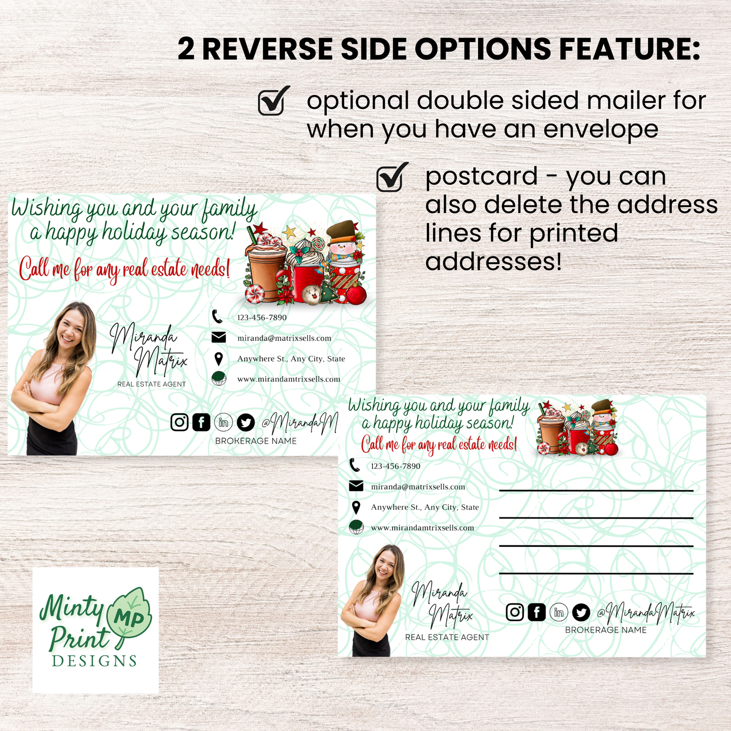 Holiday Christmas word search postcard client pop by mailer