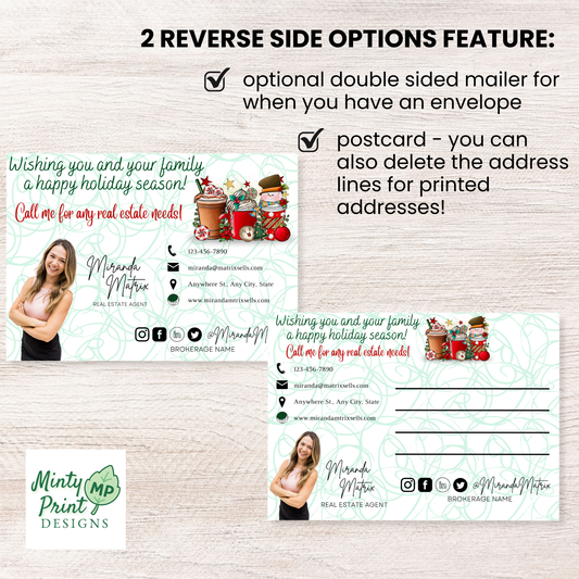 Holiday Christmas word search postcard client pop by mailer