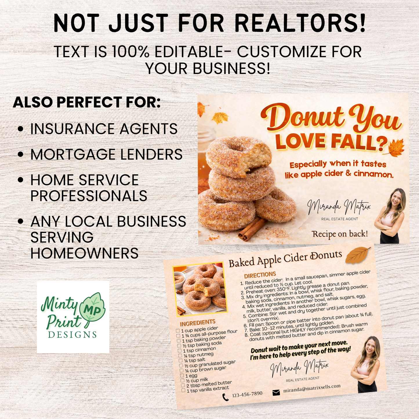 Editable Canva realtor marketing postcard with fall theme