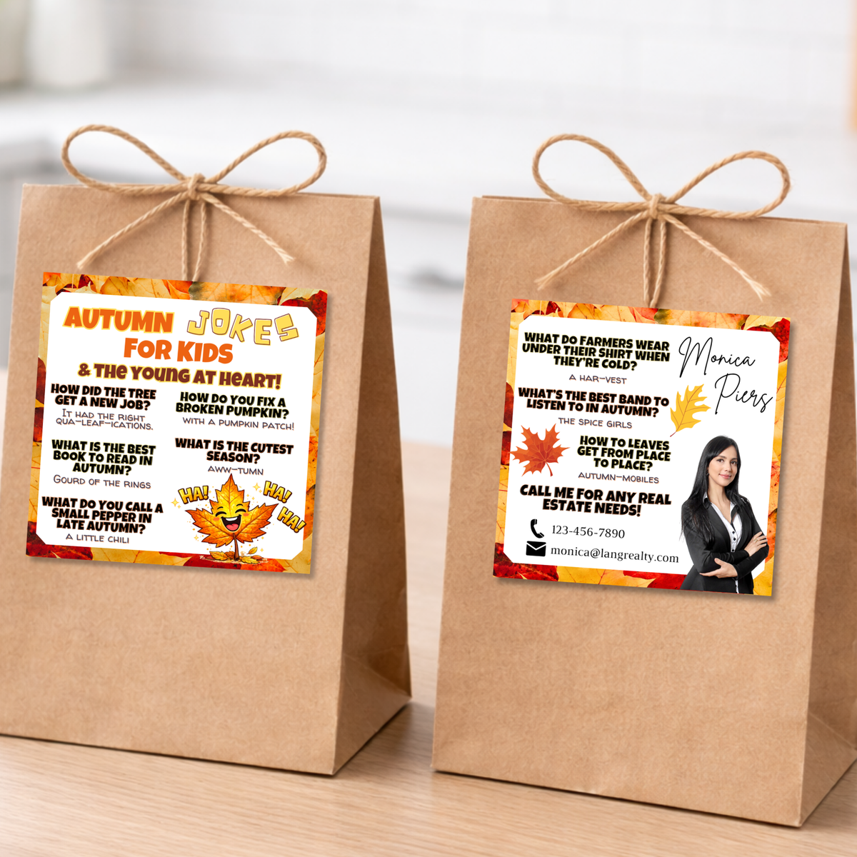 Editable Fall Joke Pop-By Tag – Double-Sided Canva Template for Septem ...