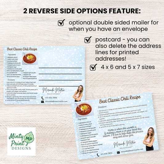 It’s chili out postcard template real estate client mailer editable