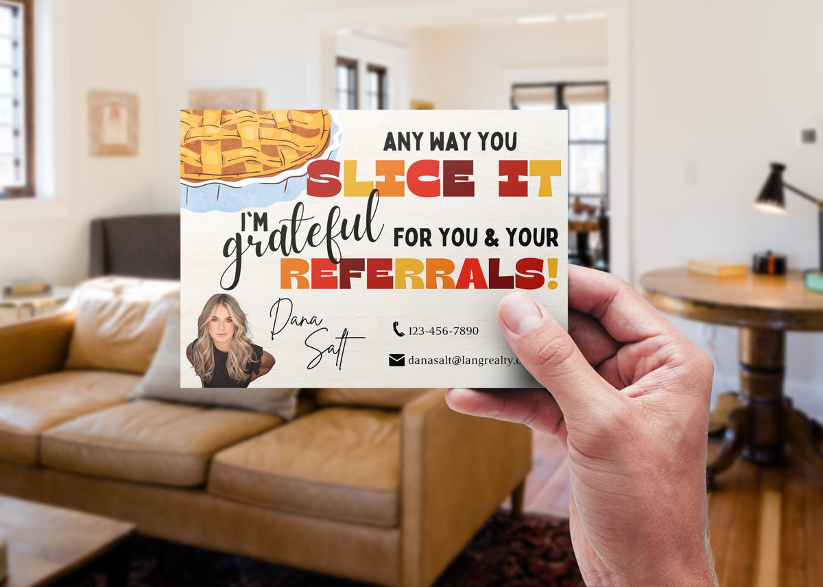 Thanksgiving word search realtor postcard featuring holiday and family themed words in an interactive puzzle