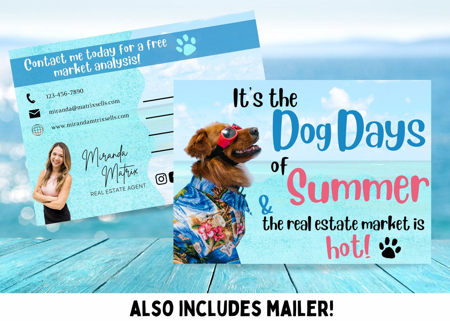 Summer Real Estate Postcard Template: Dog Days Marketing (Digital Download)