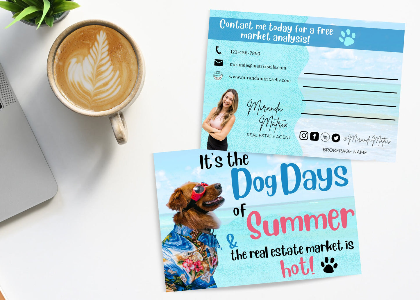 Summer Real Estate Postcard Template: Dog Days Marketing (Digital Download)