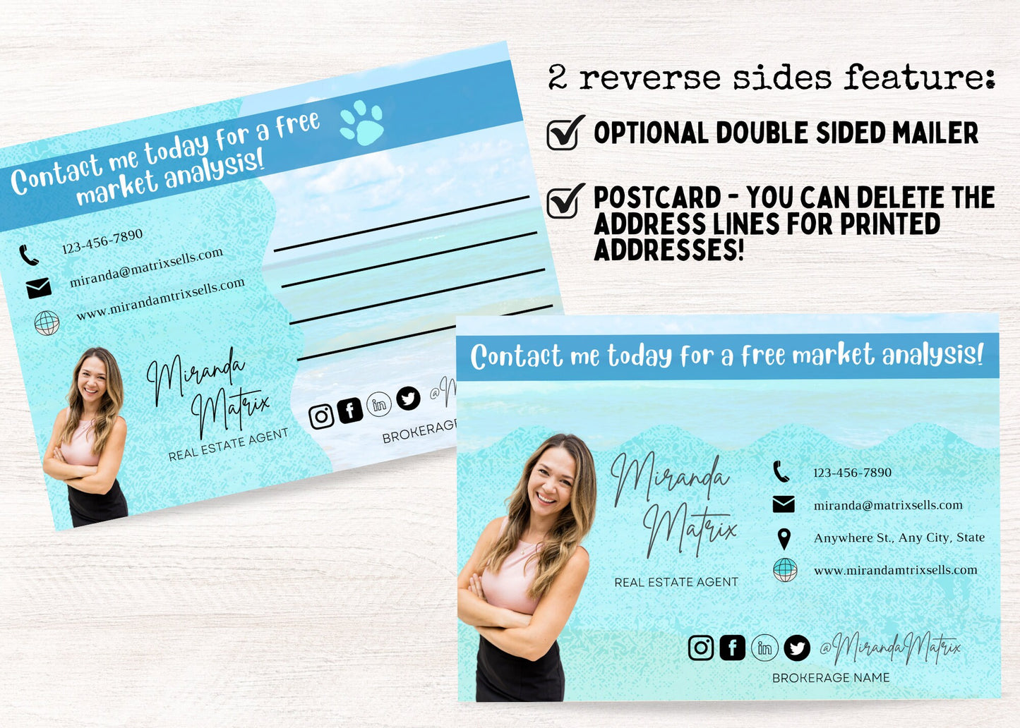 Summer Real Estate Postcard Template: Dog Days Marketing (Digital Download)