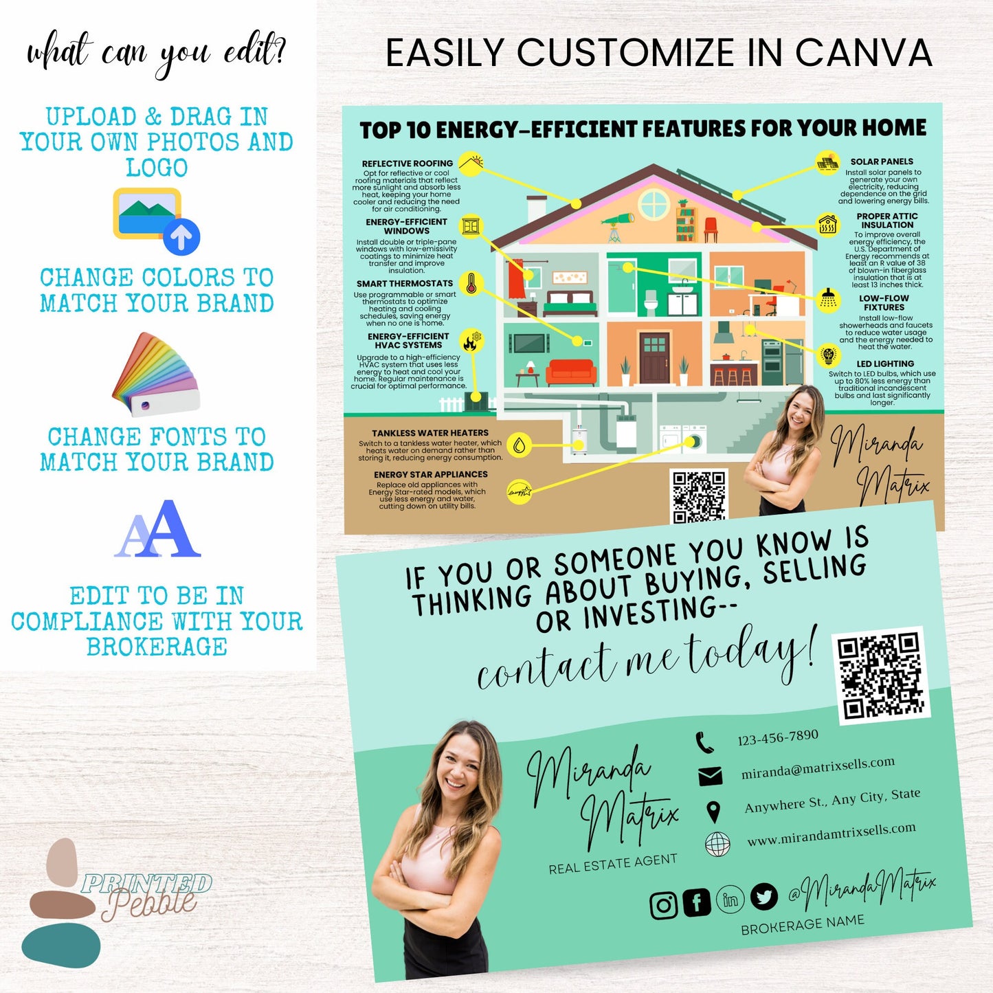 Energy Efficient Home Realtor Postcard: Spring/Summer Marketing (Digital Download)